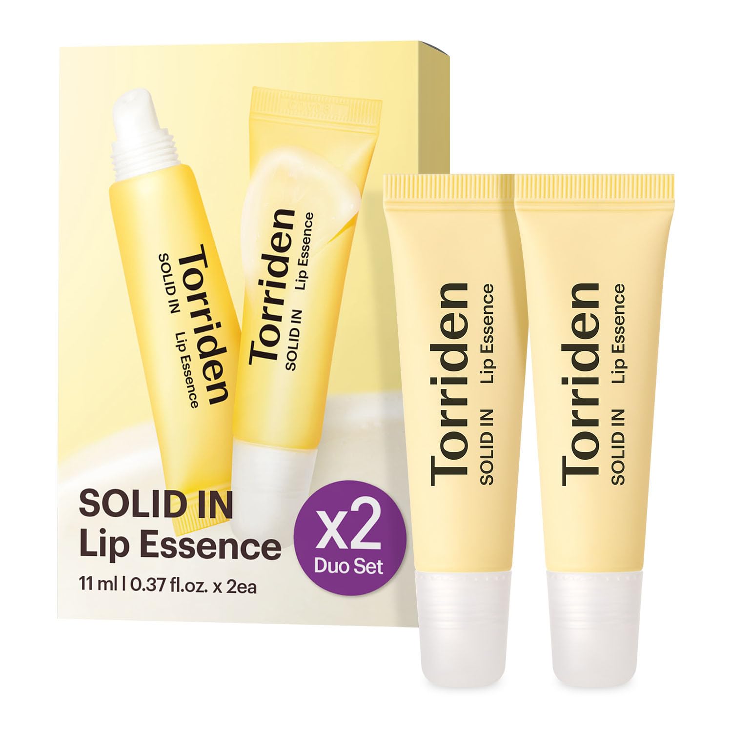 Torriden - Solid In Ceramide Lip Balm, 0.37 oz (Pack of 2) - Moisturising Lip Balm for a Radiant, Hydrated and Voluminous Look