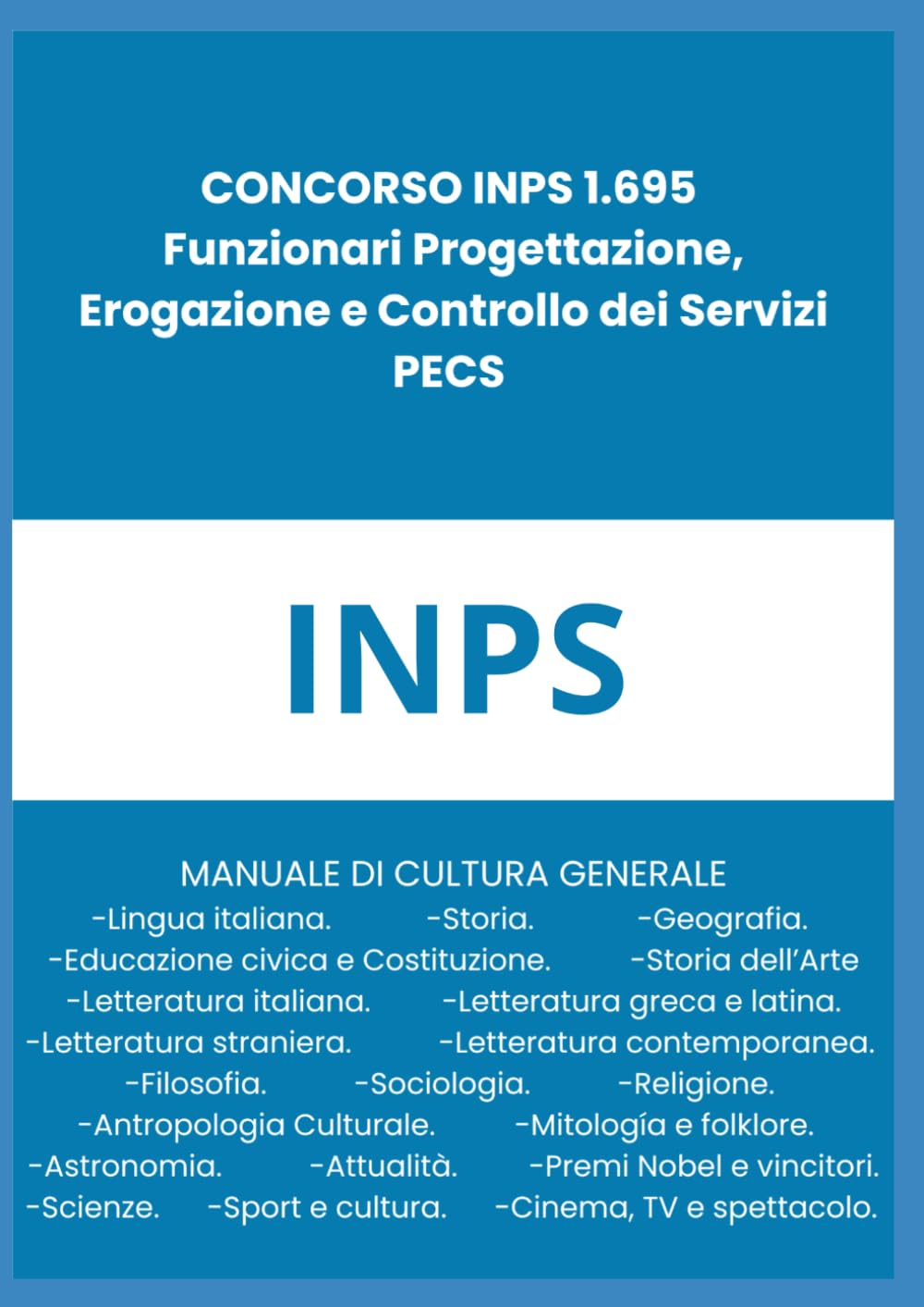 Concorso INPS 1695 Funzionari PECS: Manuale di cultura generale