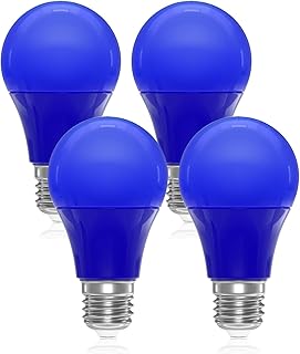 DoRight 9W Azul LED Bombillas E27 - A19 Azul LED Lámpara de Filamento E27 Bombilla de Color 60W Equivalente No regulable para Boda Halloween Navidad Fiesta Bar Decoración Iluminación (4-Pack)