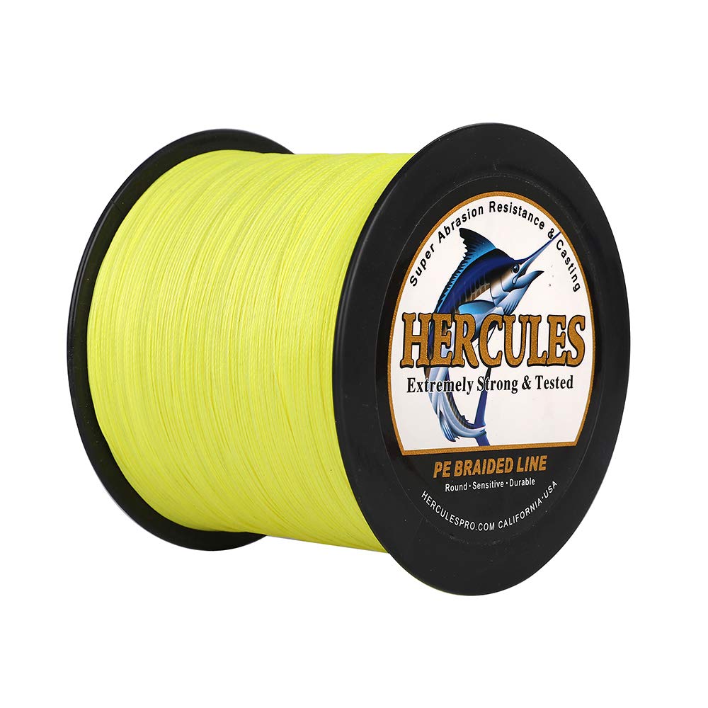 Hercules Braided Fishing Line 4 Strands 100m-2000m 6lb-100lb Super Strong PE Fishing Wire Multifilament Fishing Lines for Saltwater & Freshwater Fishing