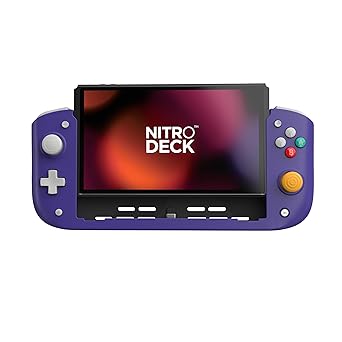 CRKD Nitro Deck - Professional Handheld Deck with Zero Stick Drift for Nintendo Switch and Switch OLED Retro Purple