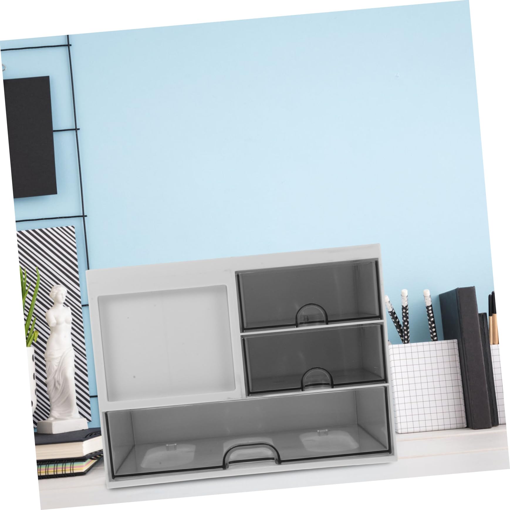 Homoyoyo Organizador de Cajones y Material Hips Blanco para Escritorio de Oficina Diseño de Cajón para Uso Prolongado en Sala y Cocina