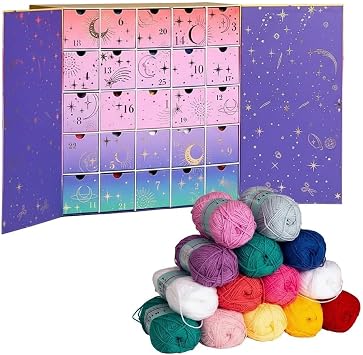 Advent Calendar 2025, 25-Day Yarn & Pattern Countdown Box with Tutorials, DIY Craft Christmas Countdown Calendar for Knitters 1 PCS