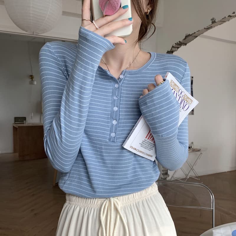 T-shirt manches longues rayé idéal pour un look printanier décontracté chic