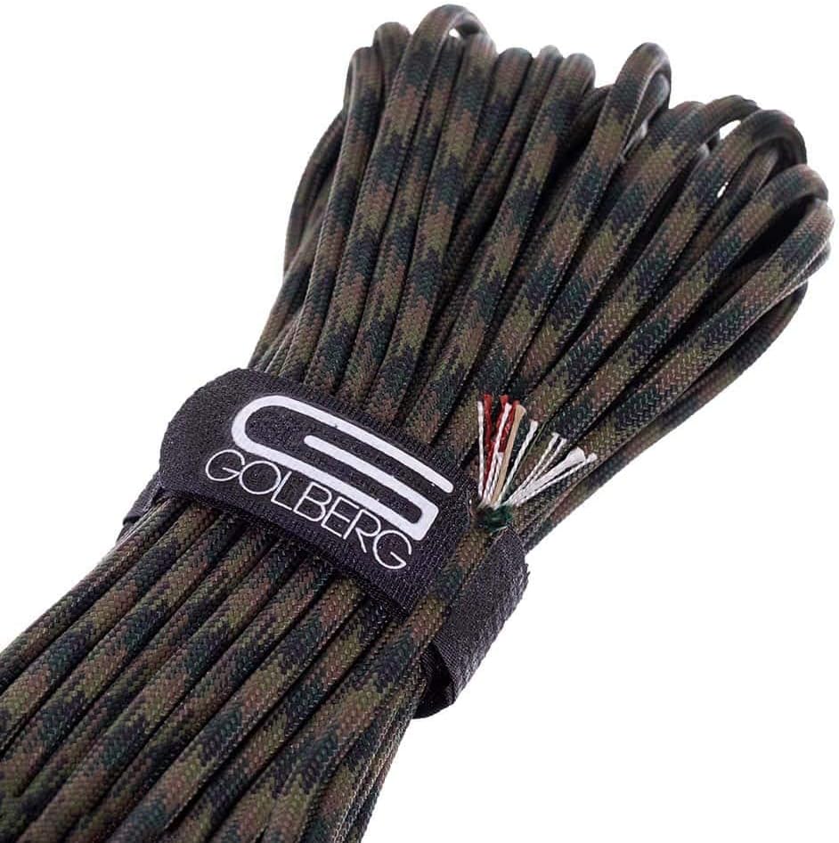 Golberg 620 LB Military Spec Type III Integrated Fishing Wire, Water Proof Fire Tinder Paracord/Parachute Rope for Camping Outdoors -11 Lines in one