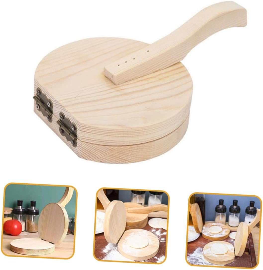 PRETYZOOM Mold for Dumpling Wrappers Wooden Dough Presser Kitchen Dumpling Pressing Plate Easy to Use