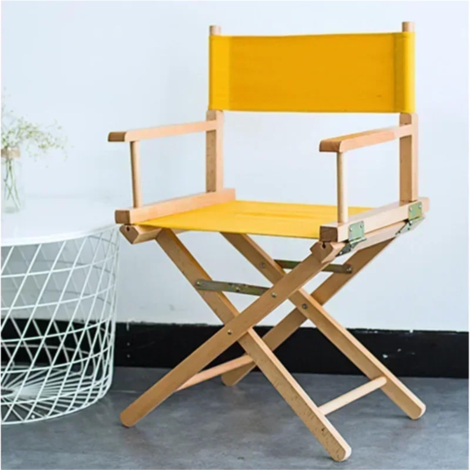Silla de Director Plegable Silla De Director Versátil Madera Maciza, Taburete Alto Plegable Lona, Oficina Multiusos, Maquillaje, Asiento Portátil Y Cómodo(Color03)