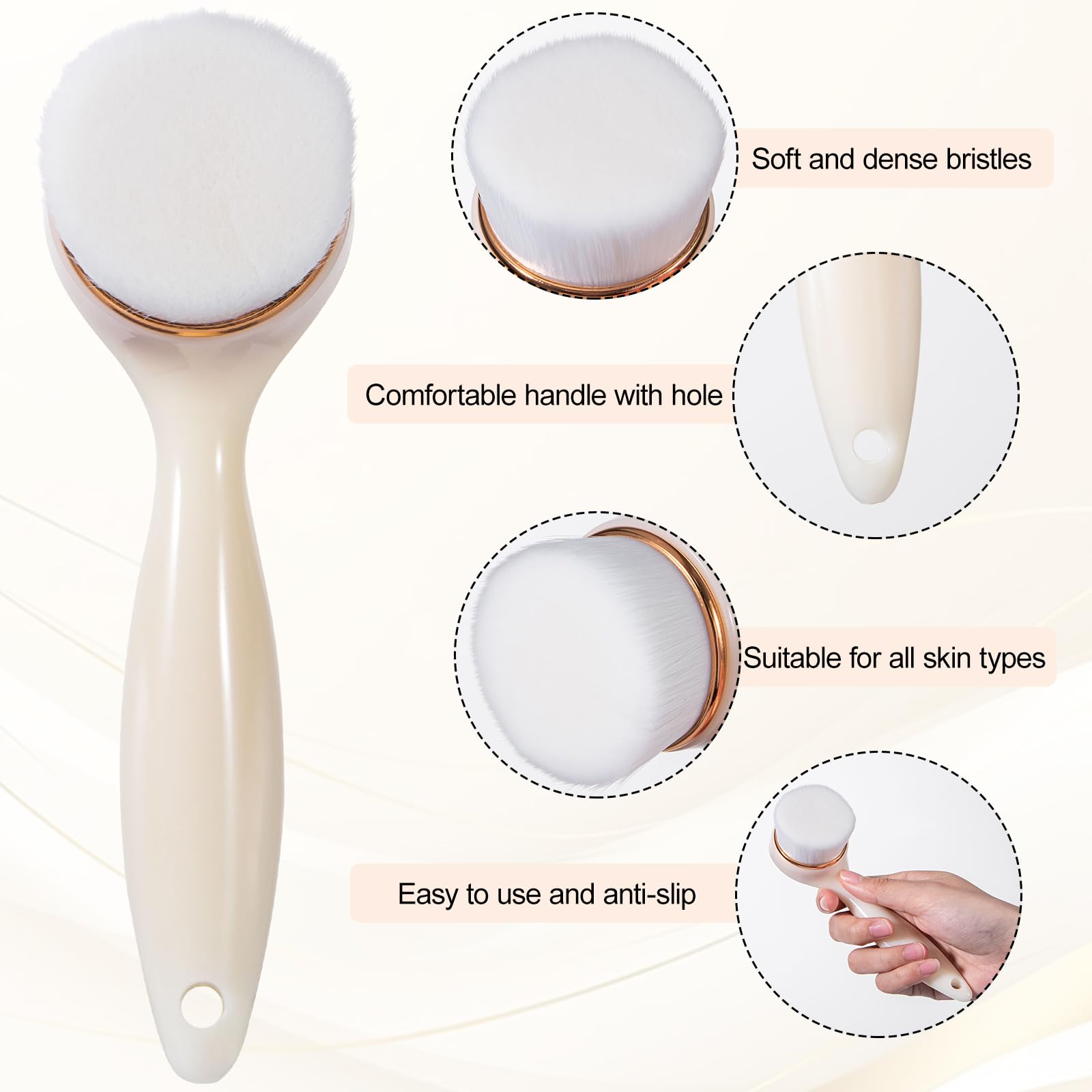 Yebeauty Soft Bristle Face Scrubber, Facial Cleansing Brush with Lanyard - Image 3