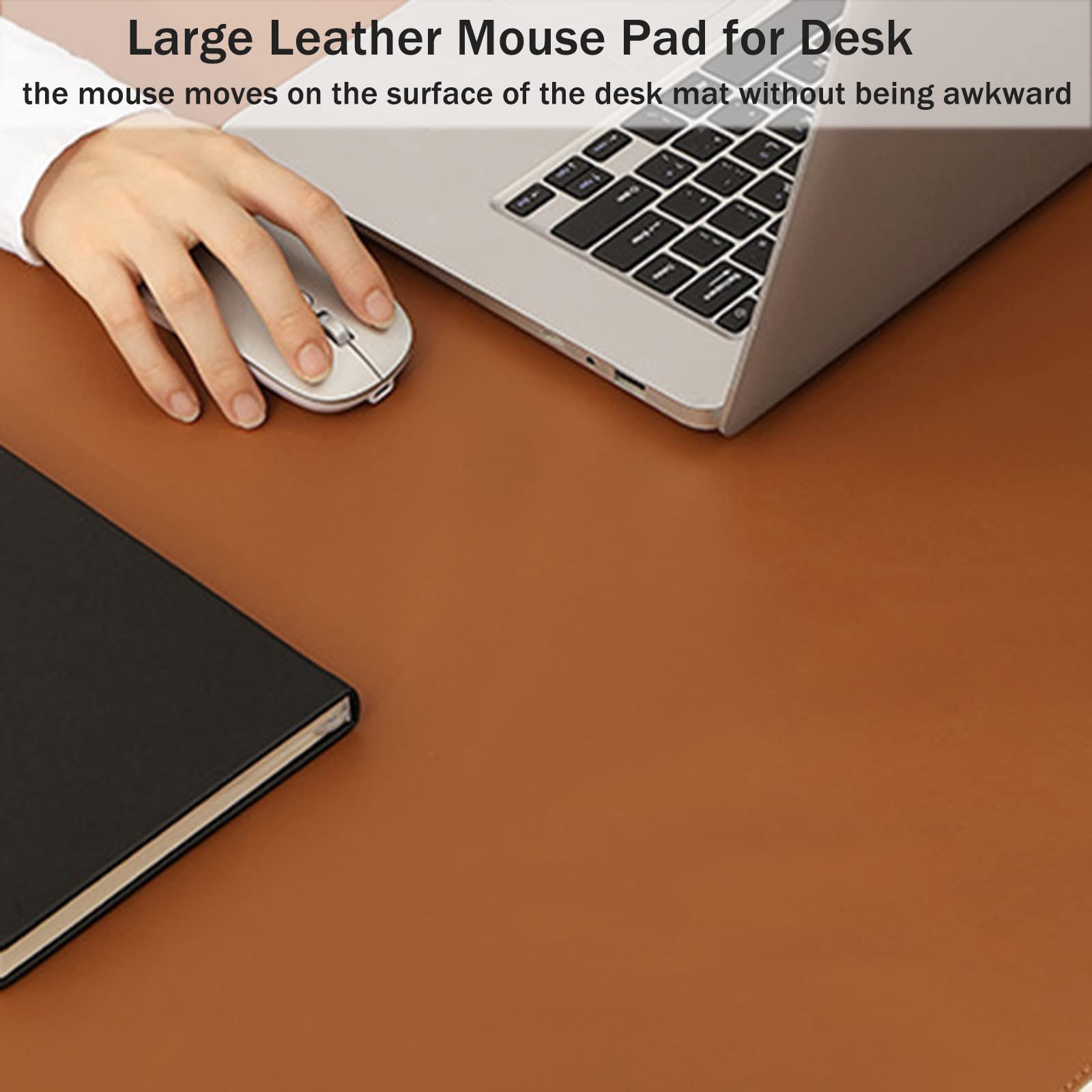 PU lederen bureaumat, waterdicht kantooronderlegger, antislip laptopmat tafelmat bureau schrijfblok, gemakkelijk te reinigen bureaubeschermer voor kantoor, thuis, school (wit, 120 x 60 cm