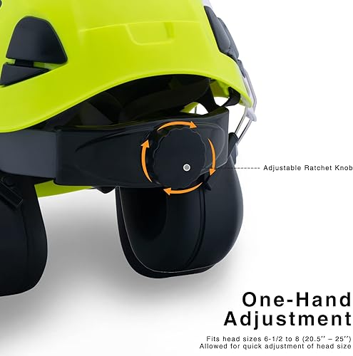 Miniatura 4 de UNINOVA Casco de seguridad aprobado por ANSI Z89.1, ventilado, suspensión de trinquete de 6 puntos, perfecto para trabajos de construcción (01