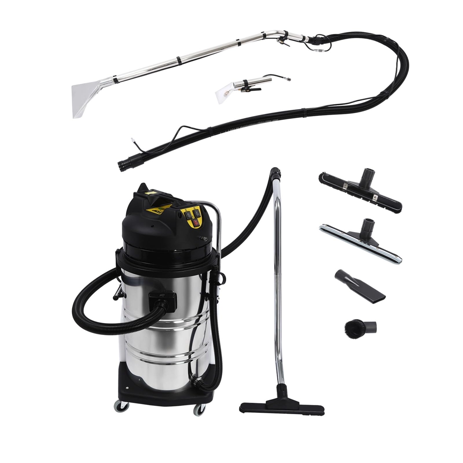 Commercial Carpet Cleaning Machine, 21.13Gal 2110W 3 in 1 Extractor Vacuum Wet Dry Upholstery Professional Carpet Cleaner Machine w/4 Suction Tools and 26.25ft Power Cord (80L)