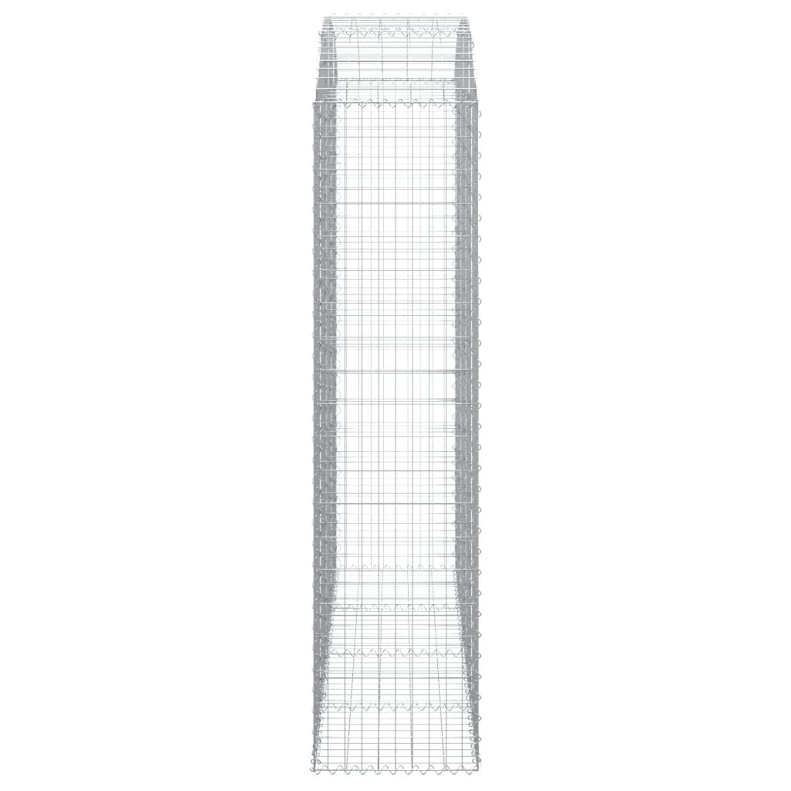 Gabione mit Hochbogen, Gabionenkörbe, Gabionen Hochbeet, Steinkorb, Gabionengitter, Drahtkorb Für Pflanzen, Kräuterspirale Für Garten, 200x50x200/220 cm Verzinktes Eisen