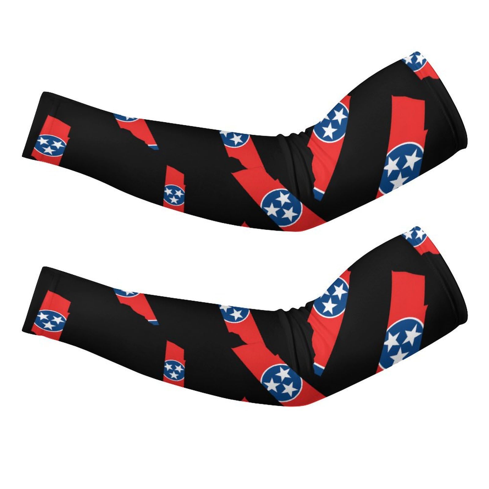 Tennessee State Map Flag Ice Silk Arm Sleeves Cooling Sun Protection Arm Sleeve for Men Women M