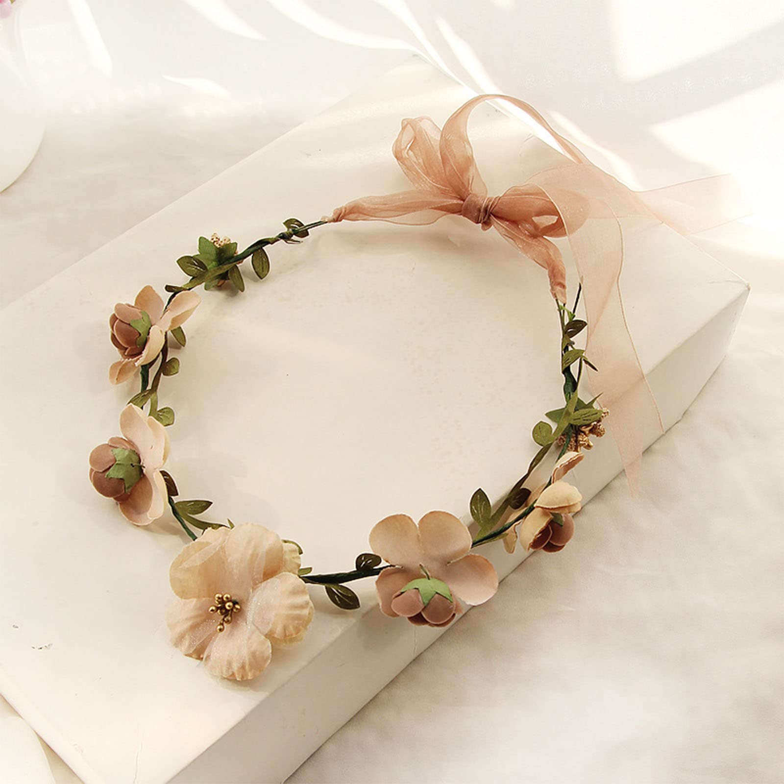 VEGCOO Ghirlanda di fiori alla moda, 12 pezzi, corona floreale bohémien, per donne e ragazze, accessori per capelli per matrimoni, festival, feste, multicolore (fascia per capelli con margherite