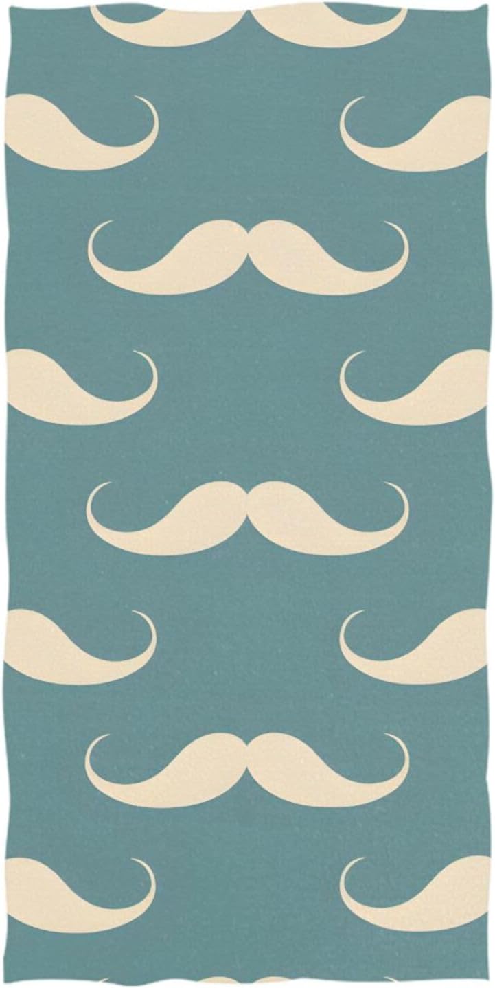 SUABO Oversized Beach Towel Mustache Seamless Beach Blanket,Quick-Drying and Lightweight Bath Towels,Pool Camping Soft Towels Travel Essentials,71x32 inch