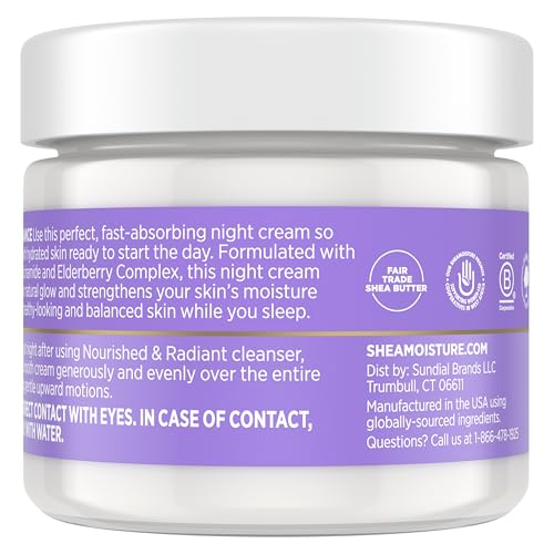 SheaMoisture Melanin Care Night Repair Cream Nourished & Radiant for Strengthening Skin's Moisture Barrier, with Pro-Ceramides +Elderberry Complex, 2 oz - Image 3