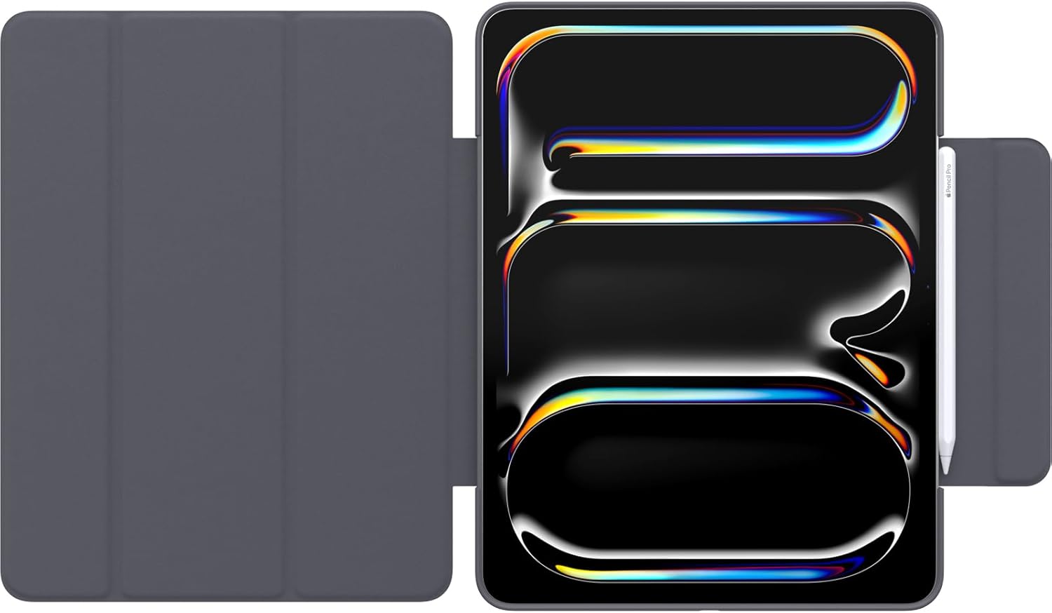 OtterBox Symmetry Series Folio Case for iPad Pro 13-inch (M4) (2024) - Thunderstorm (Black), Ultra-Sleek Design, Multiple Viewing Positions, Magnetic Sleep/Wake Cover