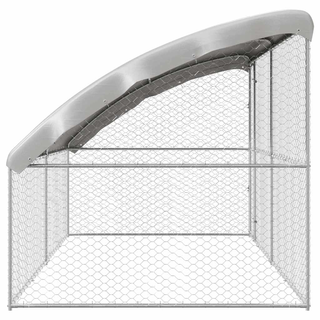 Jaula para perros, 2 unidades, color plata, 4 x 2 x 2 m, acero galvanizado, para exteriores, caseta para perros, parque para cachorros de jardín -A