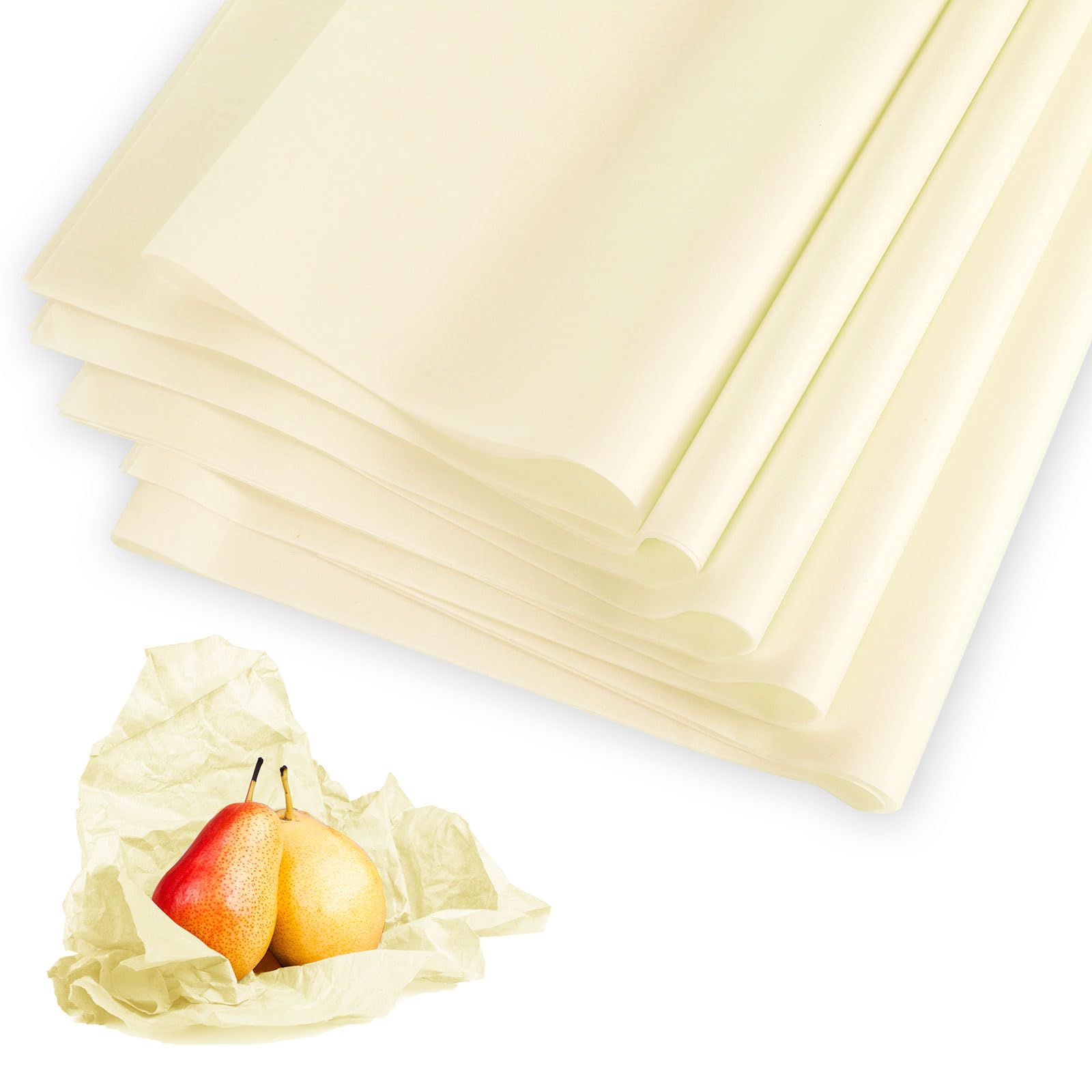 100 Sheets Acid-Free Tissue Paper, 20x13.7 Inch/50x35cm Unbuffered Acid-Free Archival Packing Packaging Glassine Paper for Storage Wrapping and Protecting Clothing Linen Gift Bag Bulk (Beige)