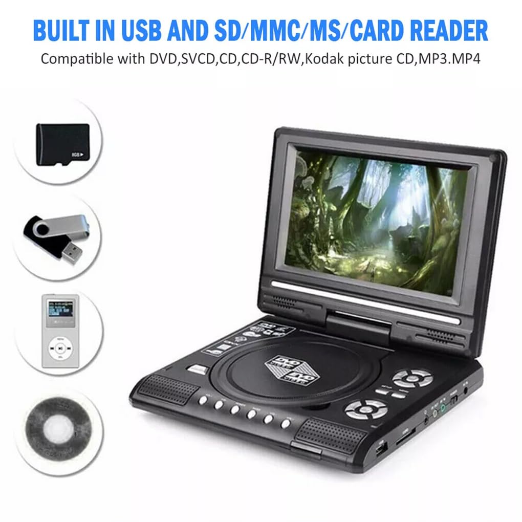 Lettore DVD portatile per auto con altoparlanti ad potenza e volume sonoro 2. Il lettore DVD portatile con volume sonoro e forte è dotato di