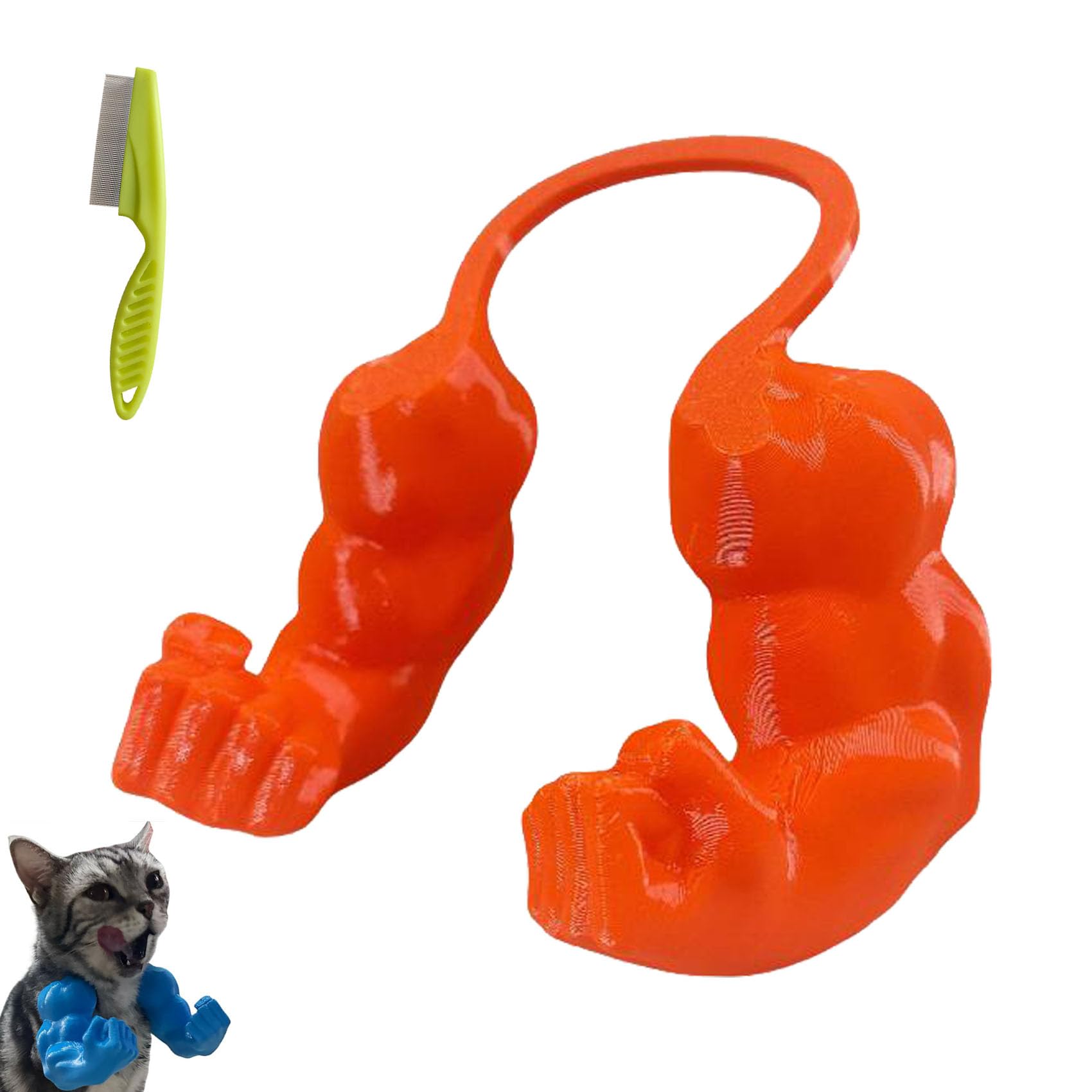Cat Muscle Arms, Cat Collar, Kitten Supplies, Adjustable Lightweight Design, for Pet Dress-Up, Cosplay, Parties & Photos, Funny Halloween Cats Costume (orange) — image 1