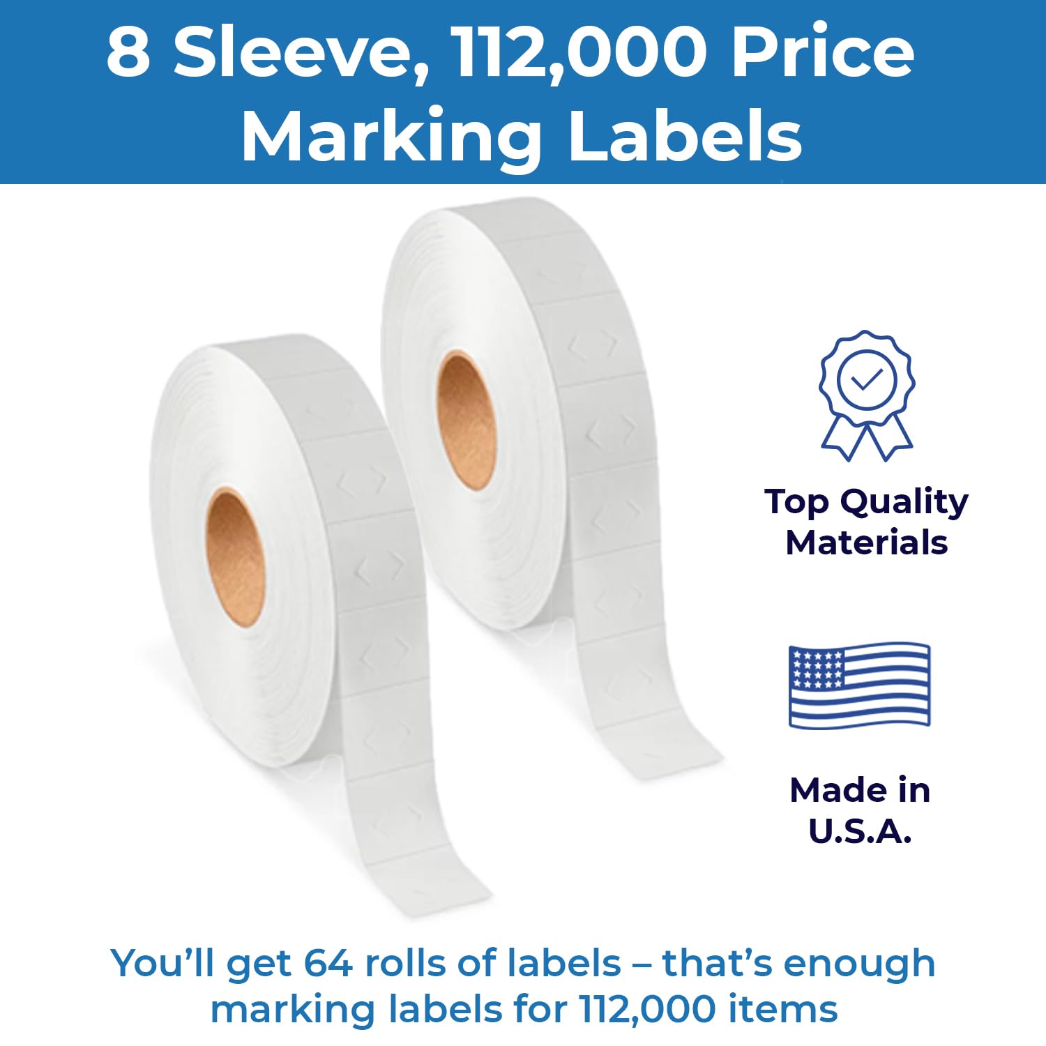 Red Pricing Labels For Monarch 1136 Price Gun – Case Of 8 Sleeves (112,000 Labels) With Bonus Ink Rolls