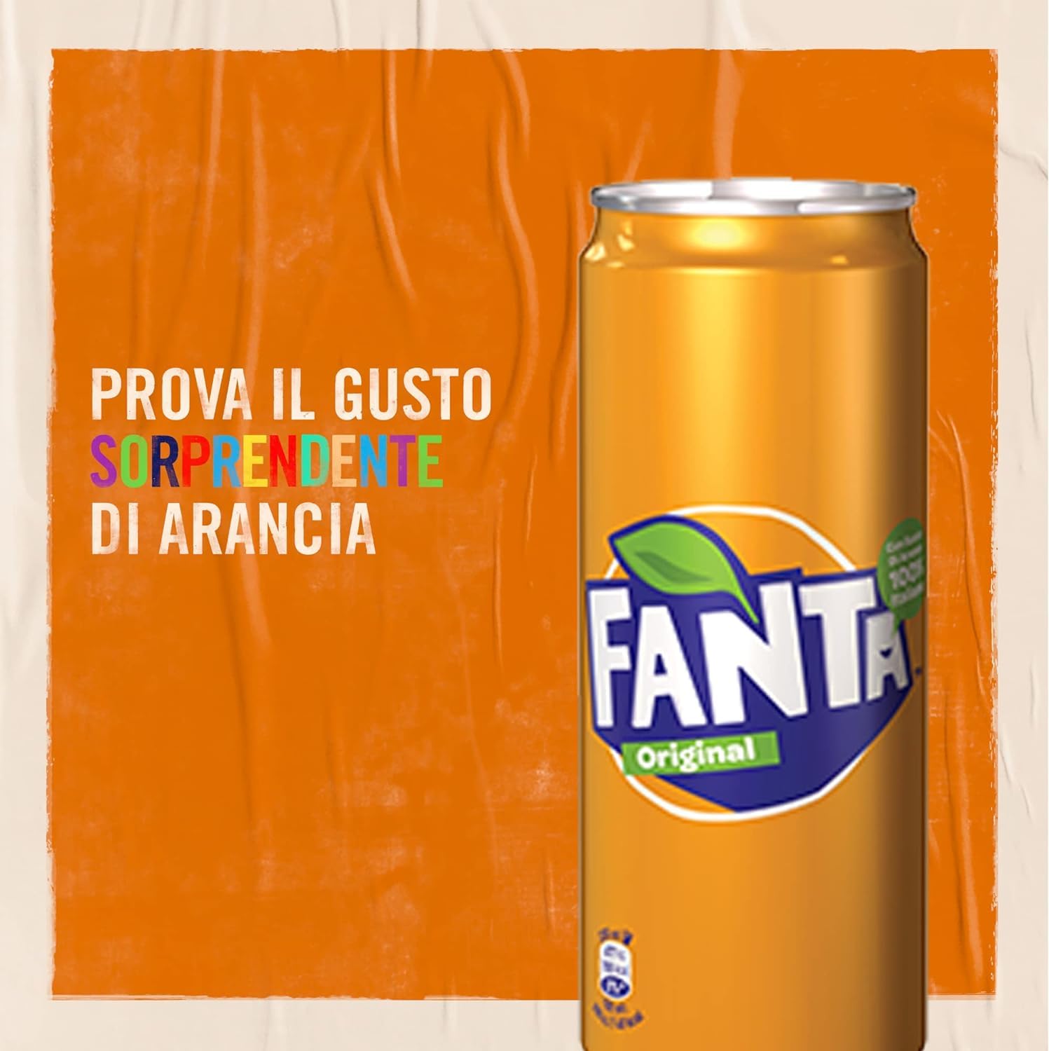 Italian Gourmet Fanta Original Taste Orange bevanda analcolica 72 x 330ml | Con succo d'arancia, ohne Konservierungsstoffe, lattine riciclabili, Gesamtnettogewicht 23,76 L + Kostenlos Polpa 400g