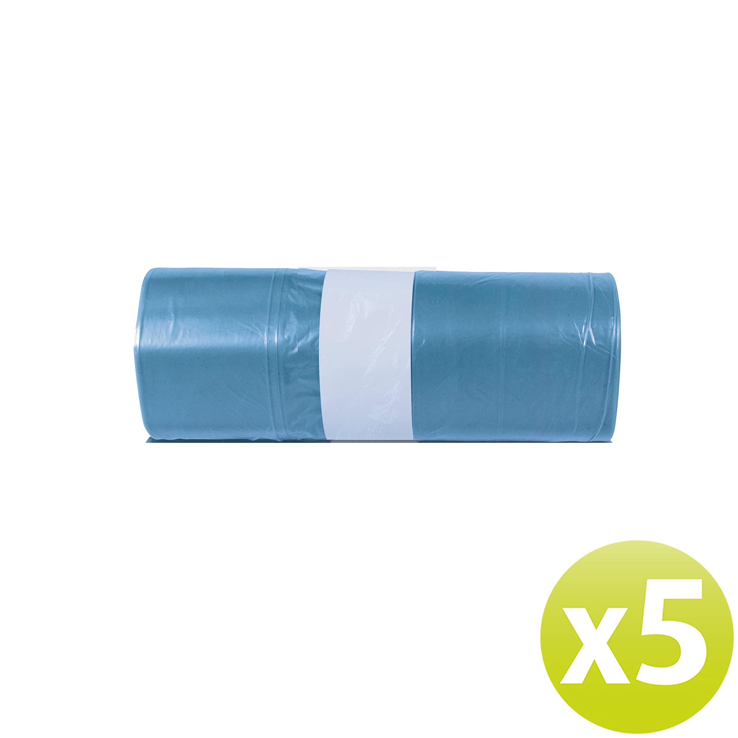 Domopak Spazzy Professional Sacco per Raccolta Differenziata Speciale Vetro, 110 lt, Azzurro Trasparente, 5 Confezioni da 15 pezzi