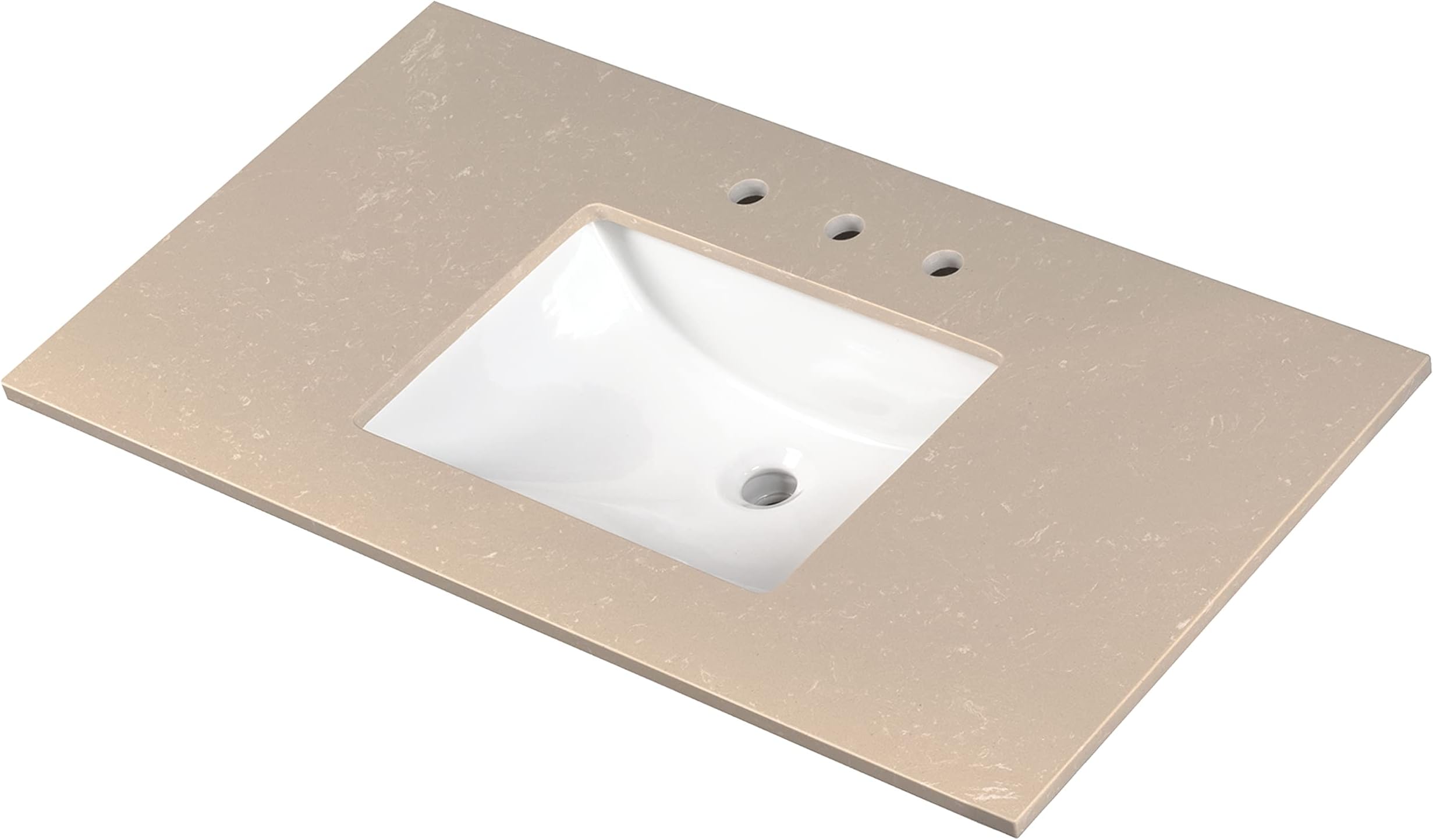 MSI Cosmic Sand Vanity Top with Under Mount Rectangle Ceramic Sinks, Engineered Marble Stone, 4" CC Faucet Holes, 49"X22"