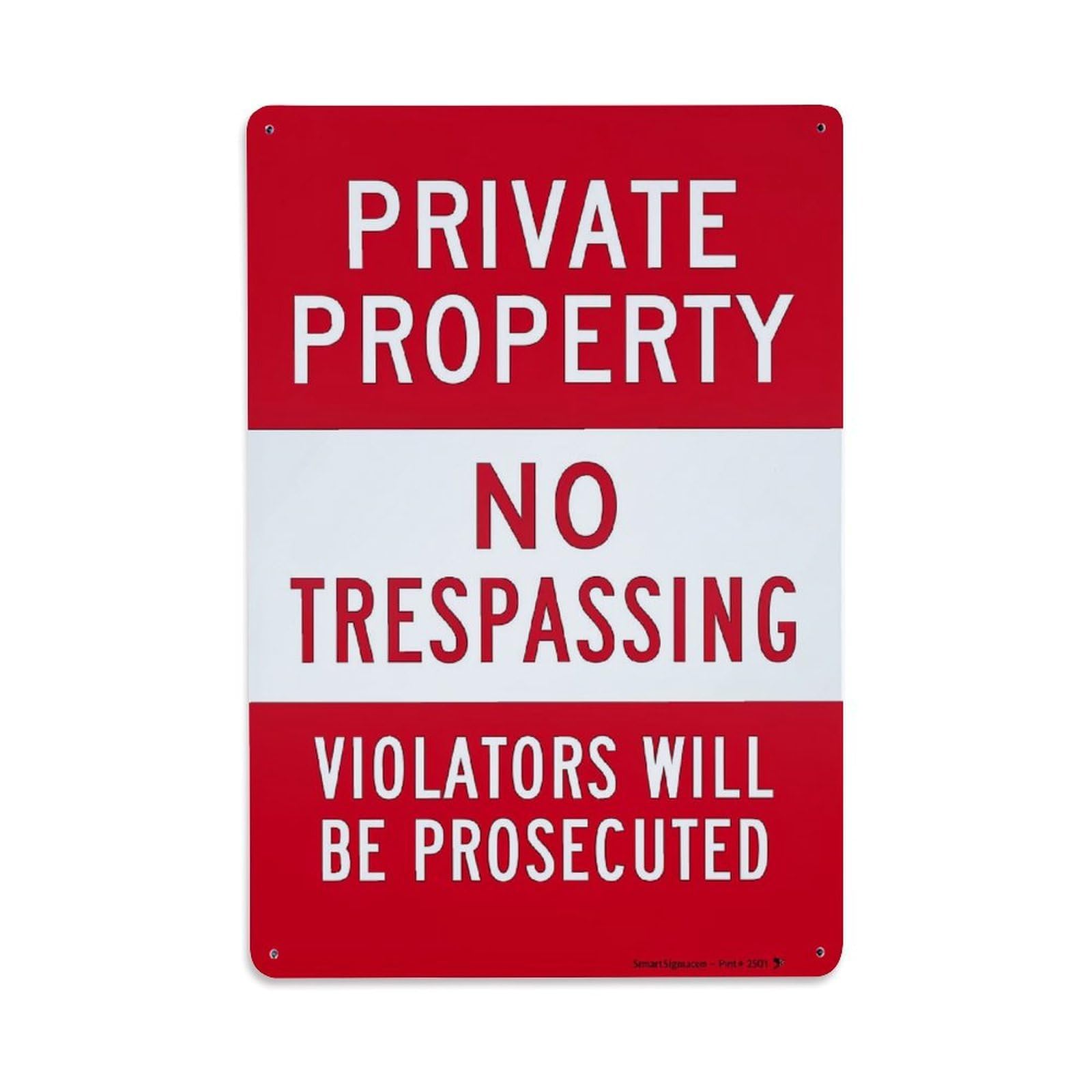 Private Property No Trespassing Sign Retro Metal Tin Sign, Vintage Metal Poster for Bar, Home, Man Cave, Kitchen, Laundry Room Art Decor 8x12 Inch