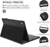 JADEMALL Lenovo Tab M10 HD 2nd Gen Bluetooth billentyűzet fekete 5