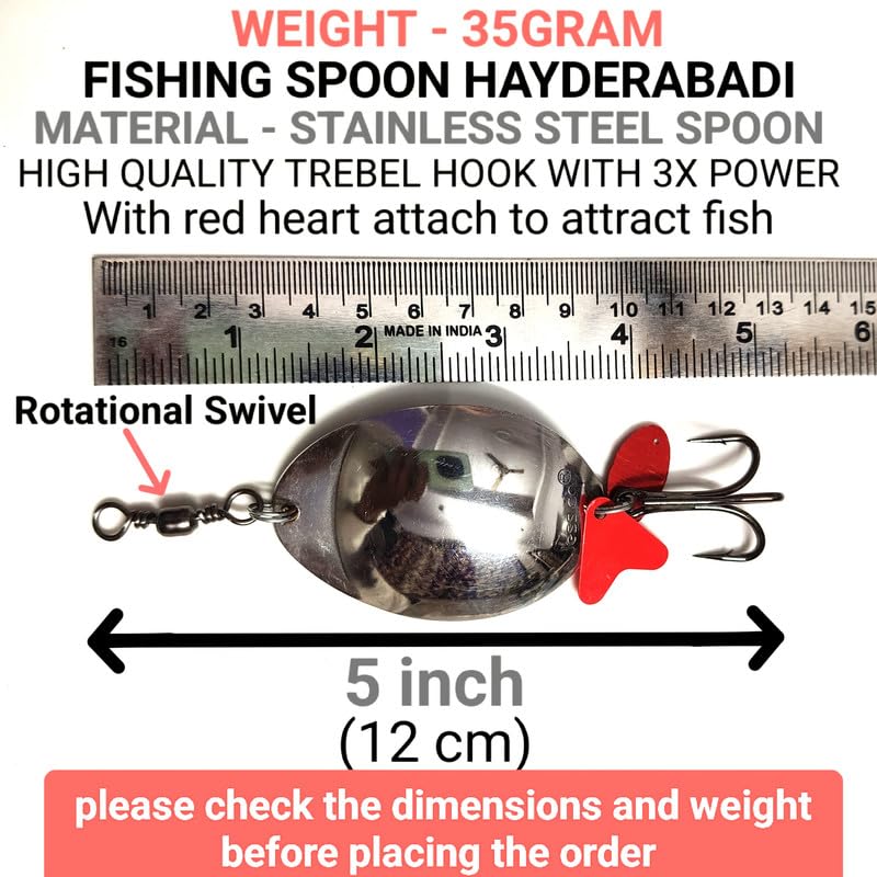 35GRAM Fishing Spoon HAIDERABADI 1PCS lukana Fishing Spoon