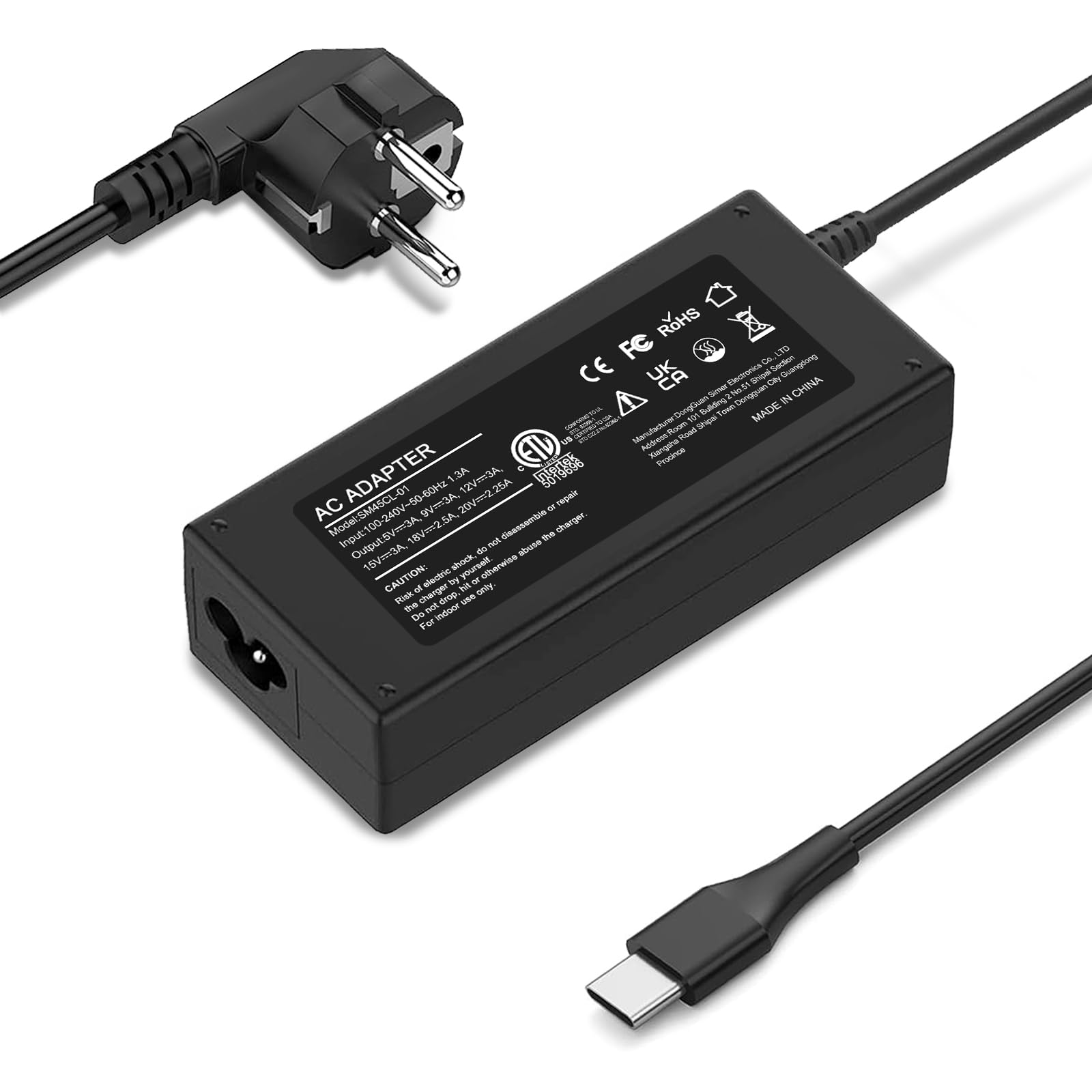USB C tipo C 45W Caricabatterie per laptop CA alimentazione adattatore per Chromebook HP 14 13 14A 11 11A G6 G7 G8 EE Spectre x360 G5 Elite x2 14-ca051wm 14-ca020nr 14-ca043cl Alimentatore