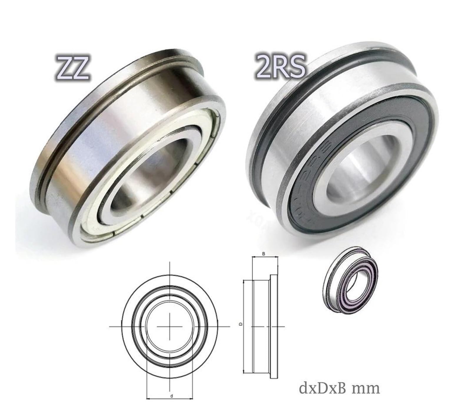 Roulement à Billes à Bride F6205ZZ F6206ZZ F6207ZZ F6208ZZ F6209ZZ F6210ZZ -2Z F6205 F6206 F6207 F6208 F6209 F6210 2RS -2RS(10 PCS_F6205 (25X52X15MM))