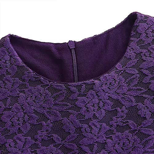 KISSOURBABY Girls Vintage Lace Flower Dress Boho Party Princess 3/4 Sleeve Dress3