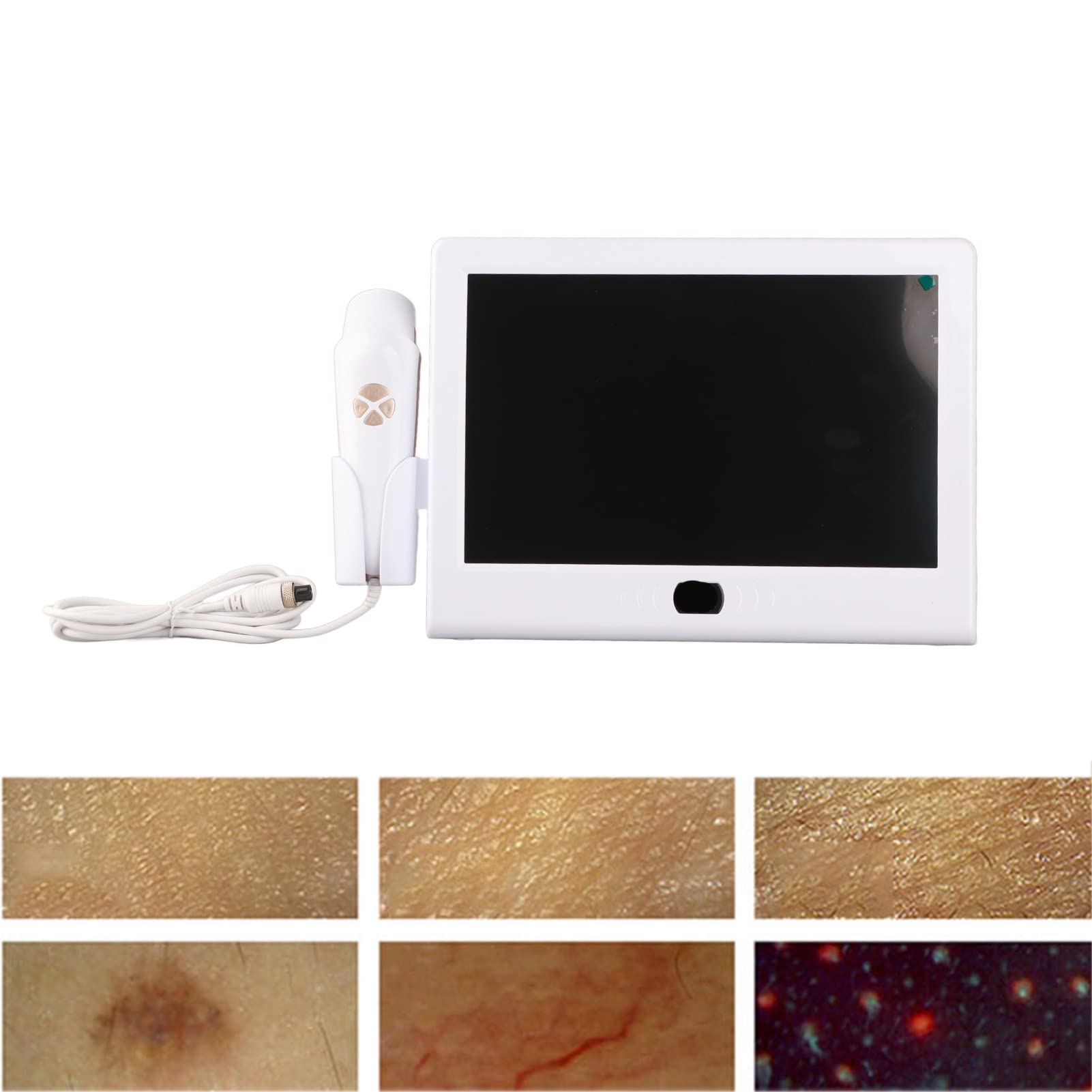 Hautdetektor für Kopfhaut und Haare, Digitaler 12-Zoll Haut-Haar-Analysator mit Feuchtigkeitstester, Wiederaufladbare Haar-Haut-Scanner Maschine für Präzise Analyse und Pflege
