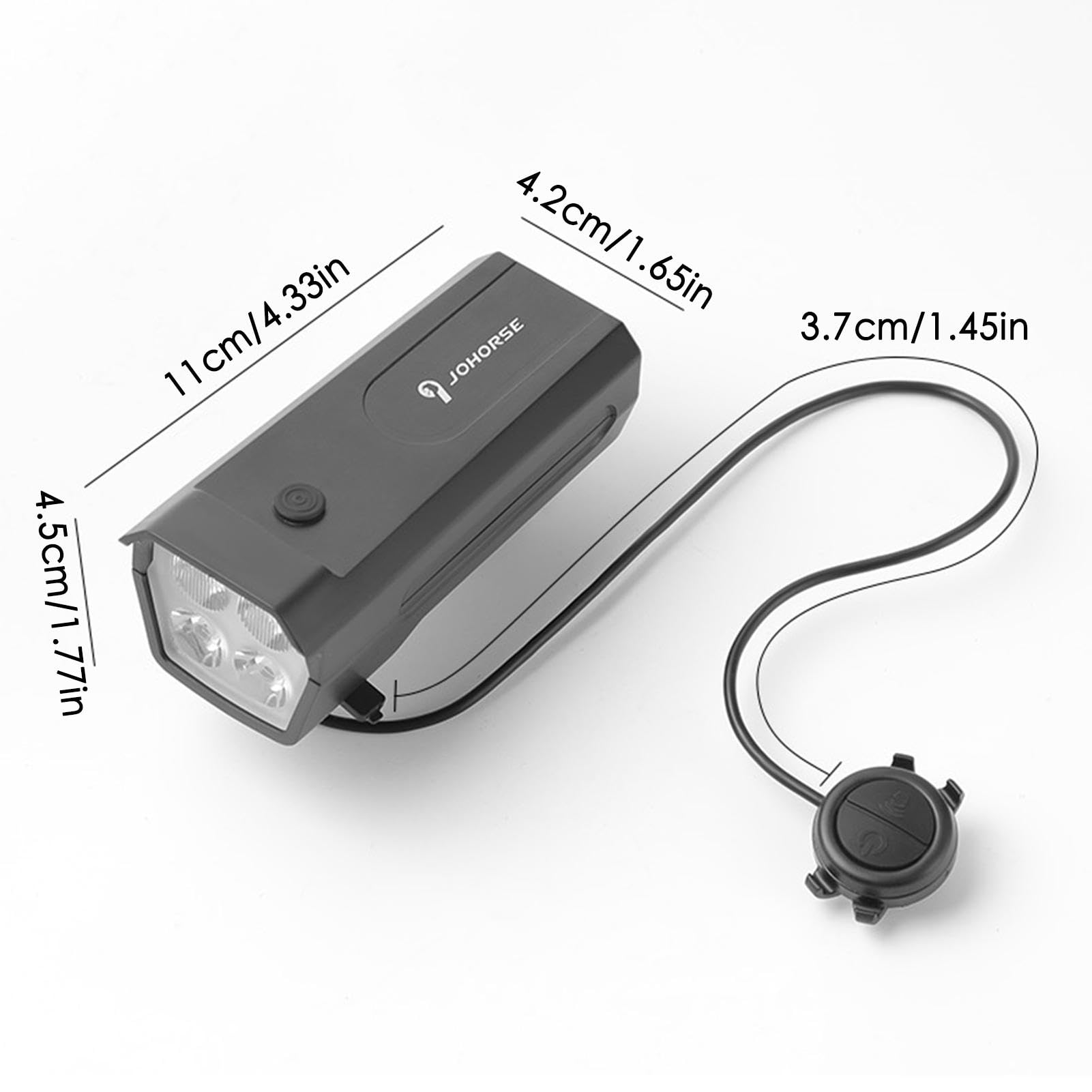 Lumière-sonnette Vélo 2 En 1 – Phare 300 Lumens, 8 Modes, Batterie 1200 MAh, 120 DB, étanche USB, Installation Sans Outil