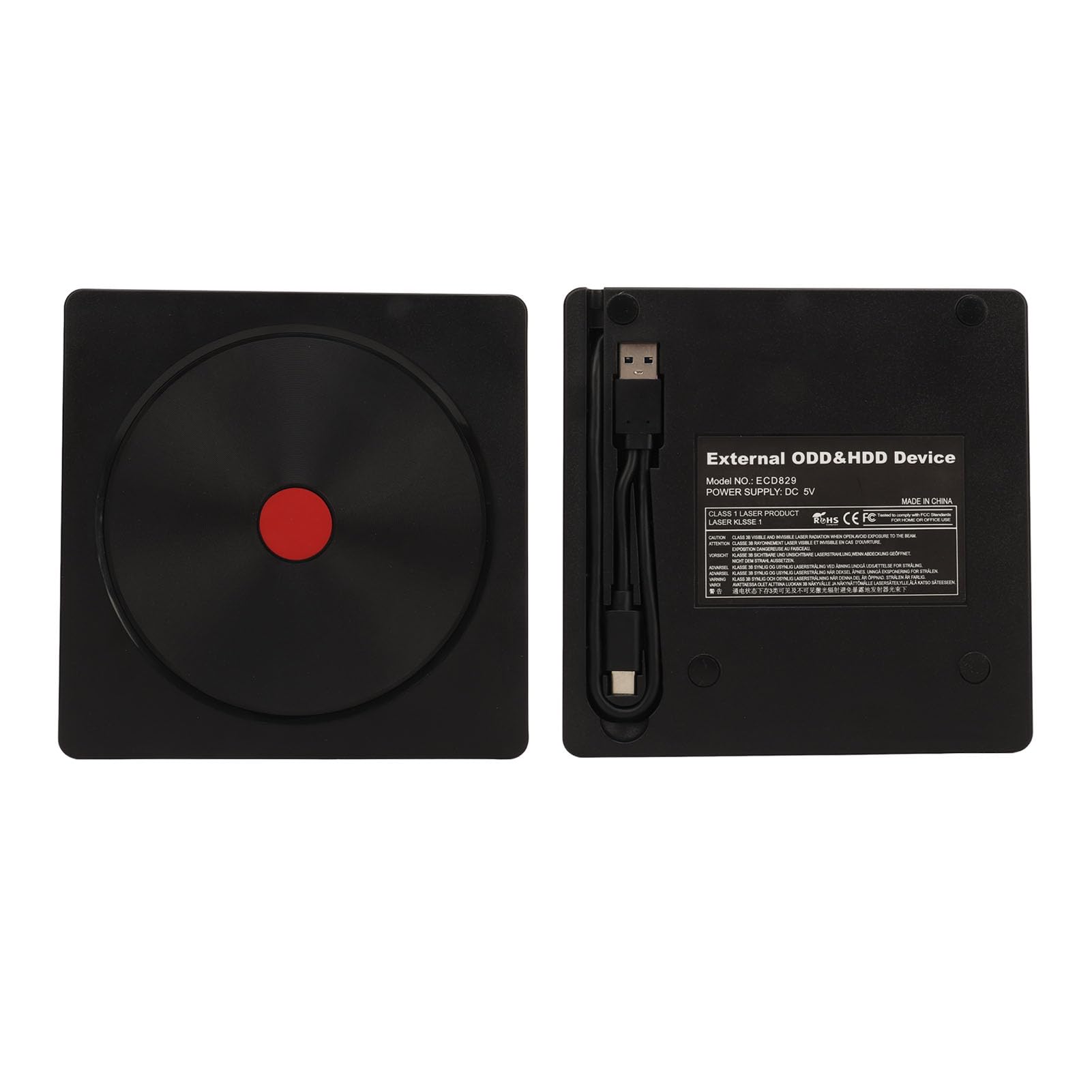 ASHATA Unità DVD Esterna, Masterizzatore/masterizzatore BD Portatile Sottile CD/VCD/DVD/luce Blu, per Windows, per Mac OS, per Computer Desktop, Laptop, Laptop Ultra, ecc.