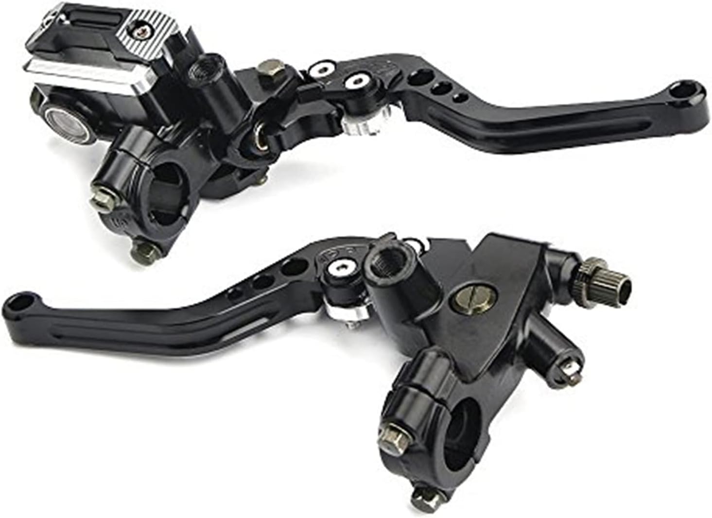 Universal 7/8" 22mm Motorcycle Brake Lever Handlebar Brake Master Cylinder Clutch Levers Set Compatible with Harley Honda Kawasaki Suzuki Yamaha Motorbike Brake Lever(Black)