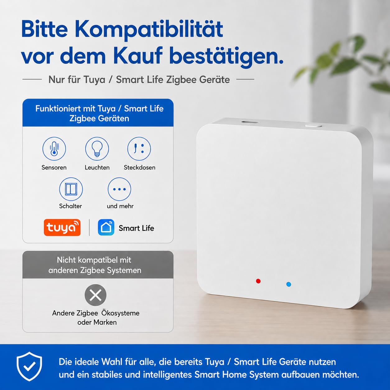 SMARTERCURRY Tuya ZigBee Gateway Hub, Pont Domotique pour Utilisateurs Tuya