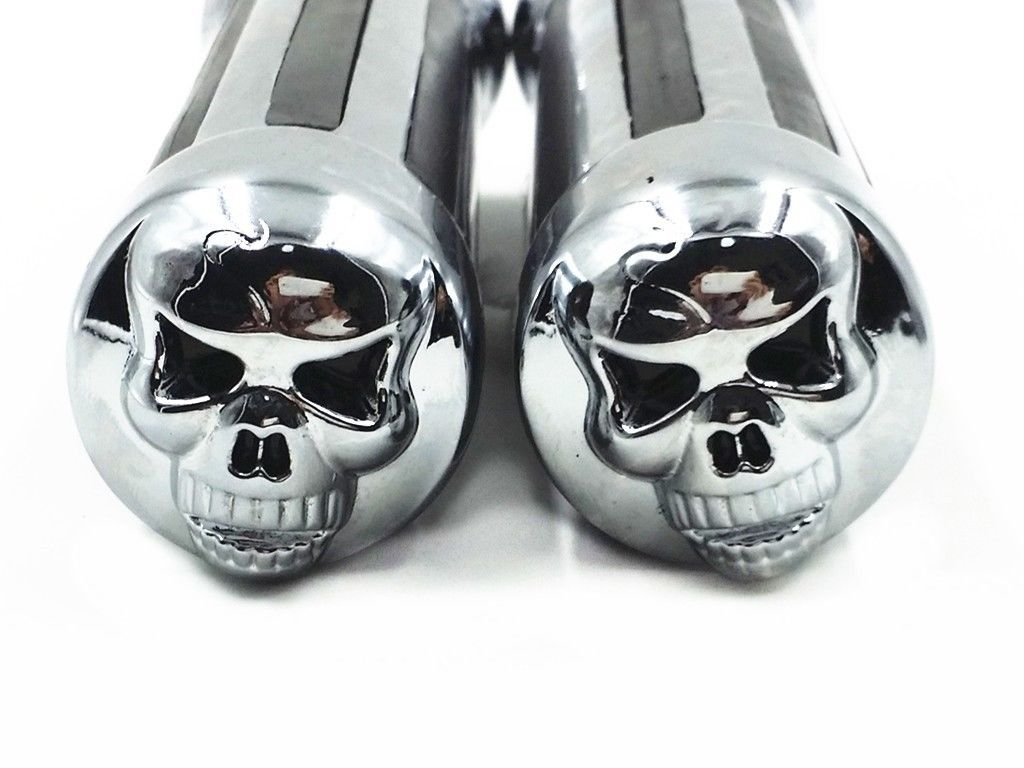 2,5 cm 25 mm Testa di morte Manubrio Maniglie Maniglia Grip per Cruiser Chopper Custom