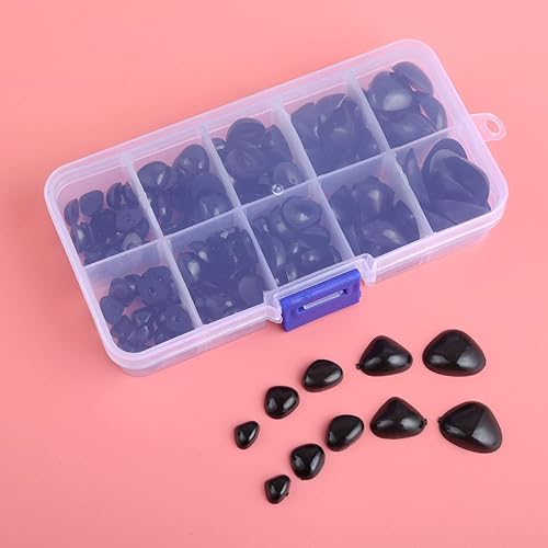 Miniatura 5 de Yetaha 150 piezas de nariz de plástico, 5 tamaños de nariz triangular artesanal para animales de peluche, muñecos de animales, juguetes de peluche