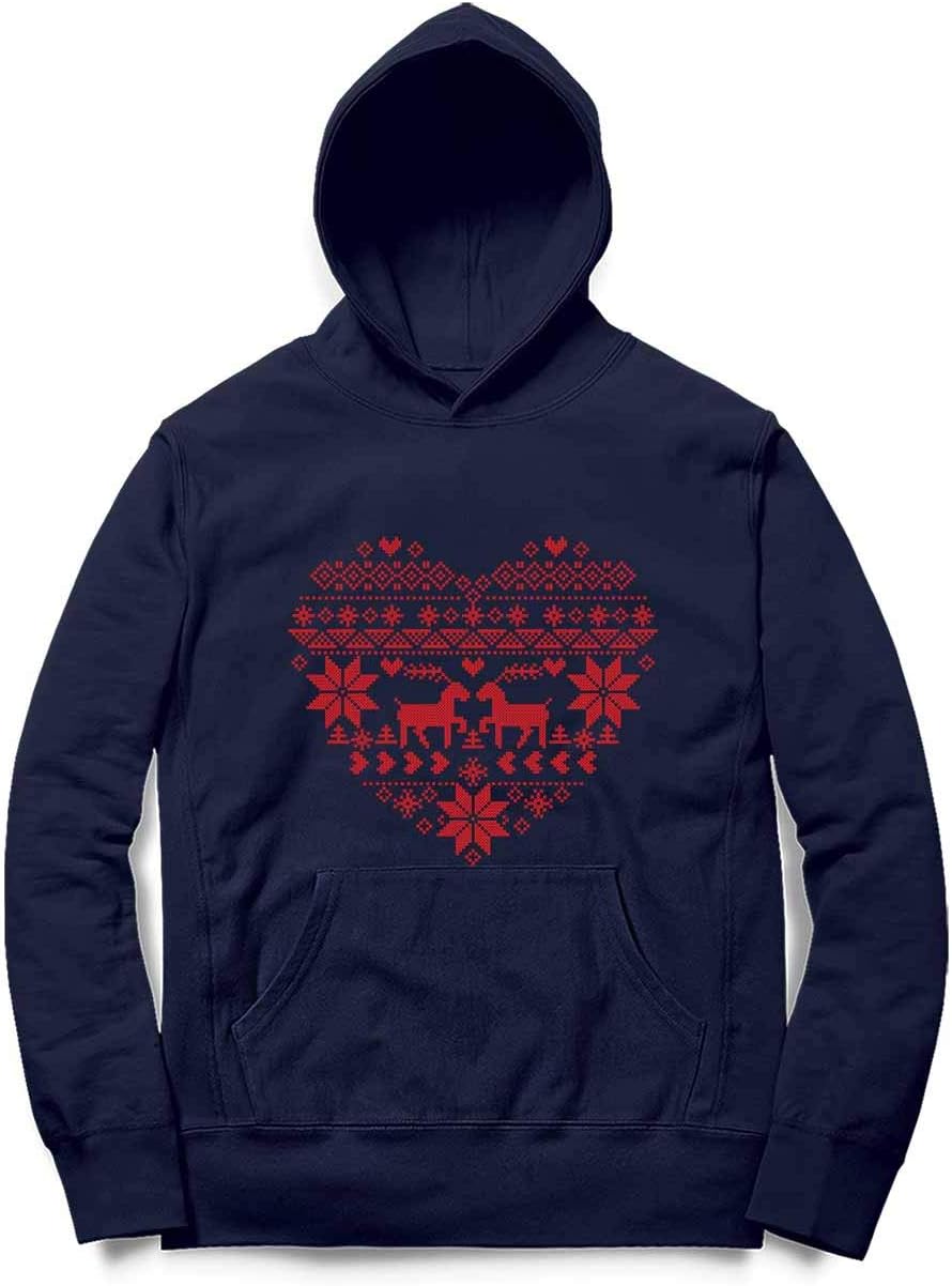 [Fox Republic] メリー クリスマス ノエル セーター トナカイ ハート キッズ パーカー スウェット ネイビー 150