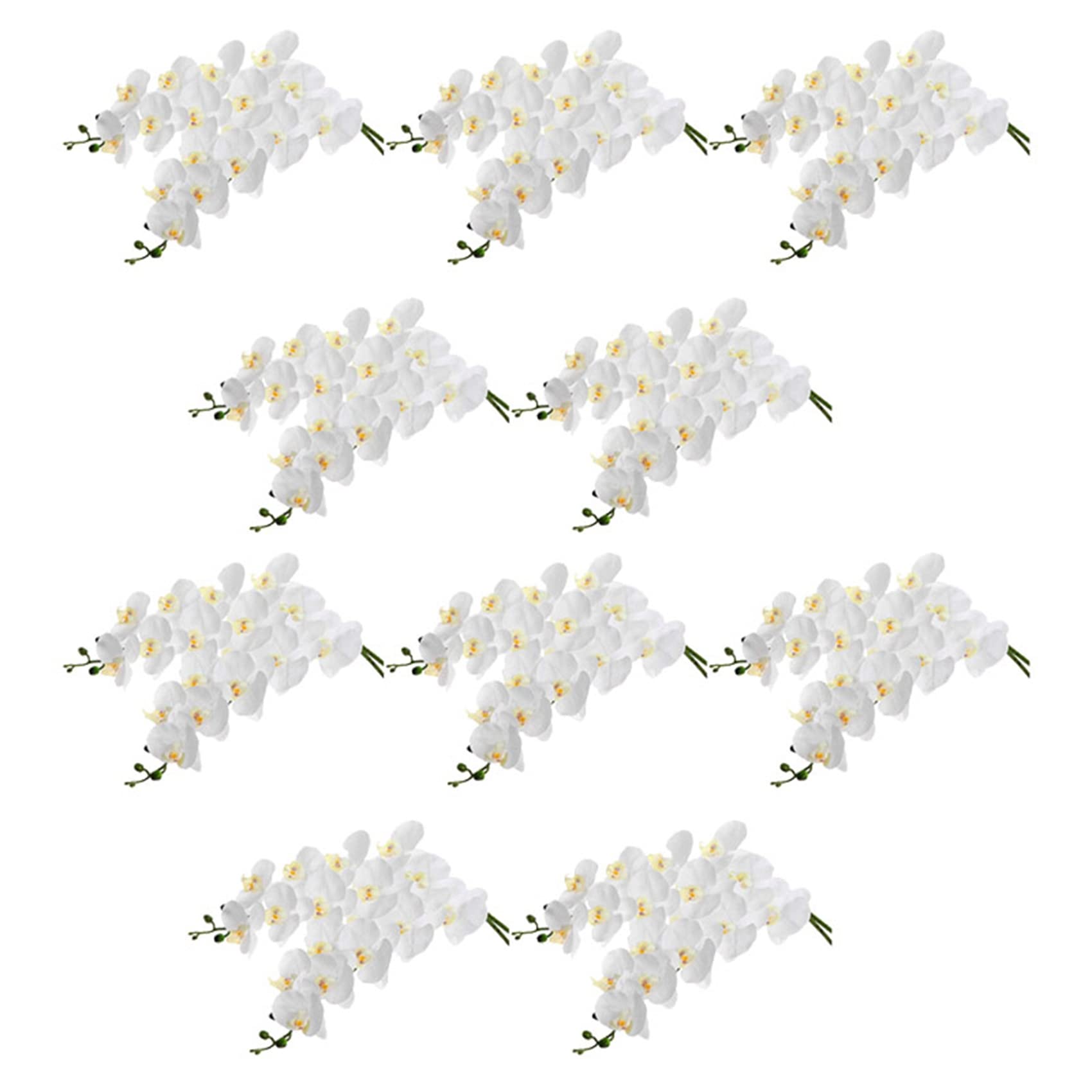 Hndhbfgrt 20Pcs 38Inch Artificial Real Contact Orchids Flowers 9Heads Latex Phalaenopsis Stems