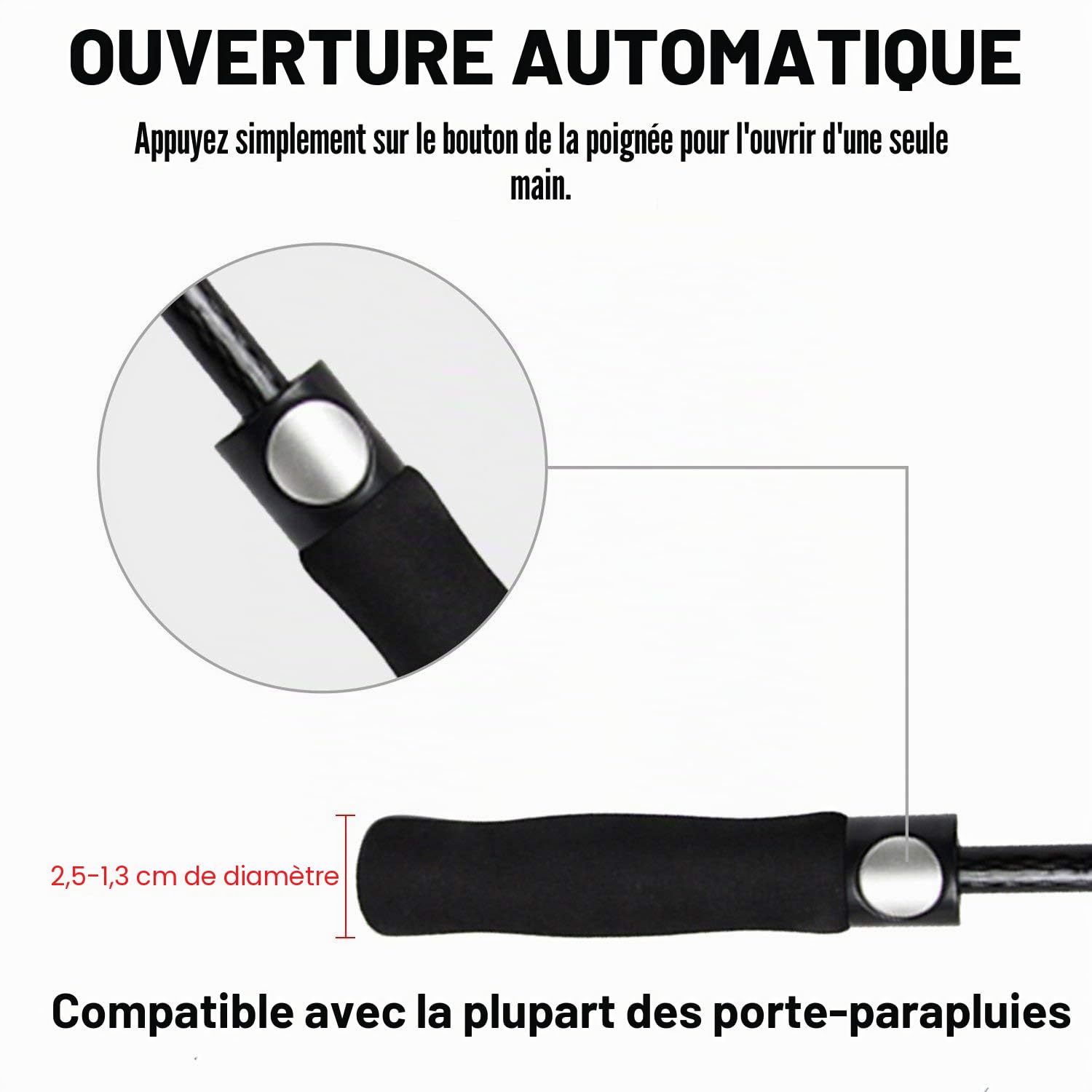 ACEIken Parapluie de golf coupe-vent grand format 157/172 cm, double auvent ventilé, ouverture automatique, extra large, protection solaire, ultra résistant à la pluie et au vent