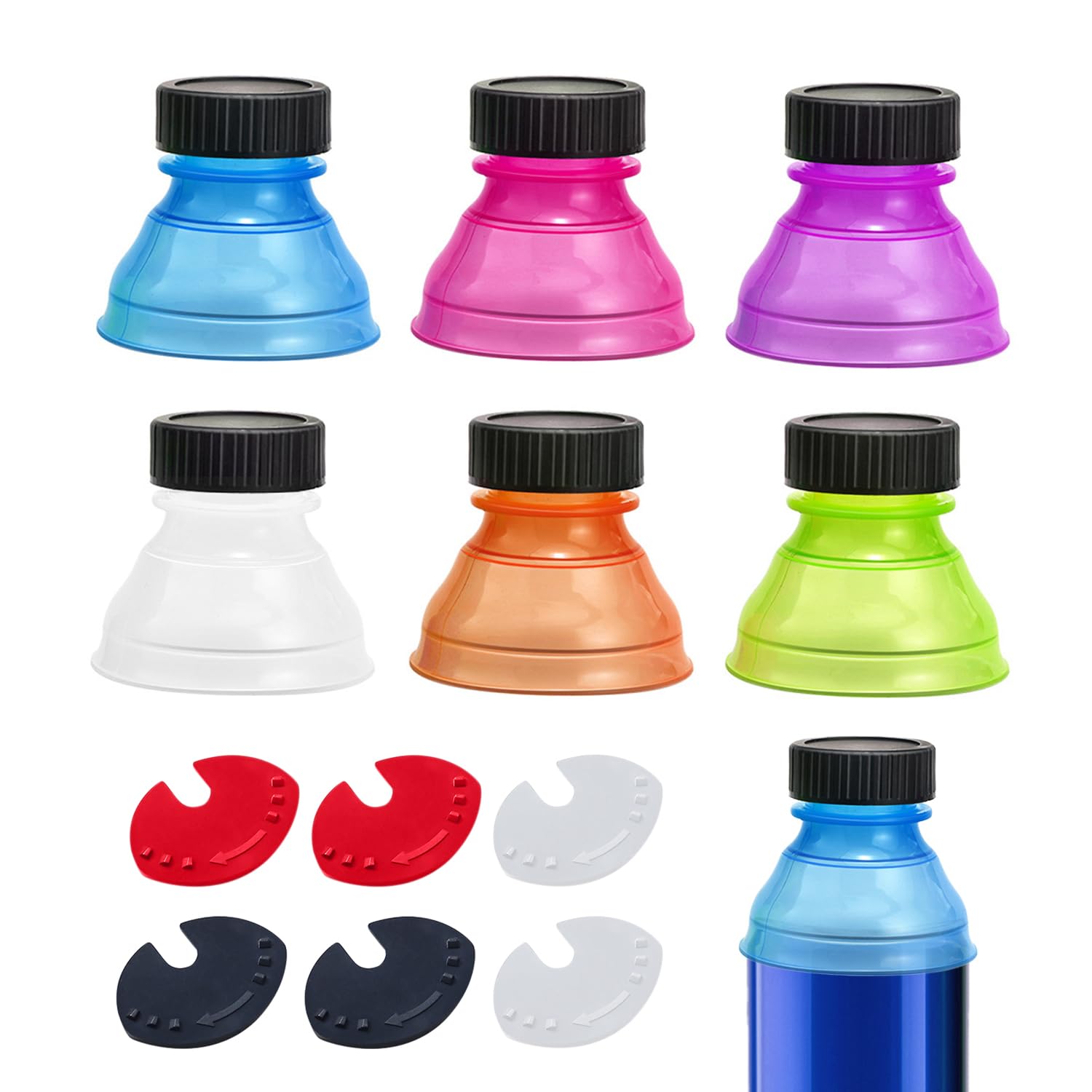 Lot de 6 couvercles de canettes réutilisables anti-aérosol, anti-poussière et anti-éclaboussures - Variété de couleurs personnalisables