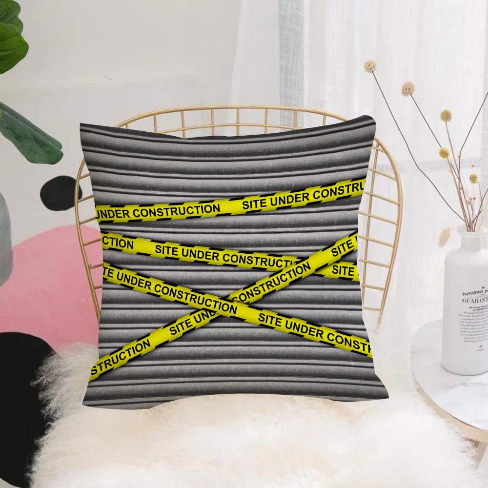 Hyosxw Police Decor,Crime Scene Investigation Do No - A1 Cushion Cover,Throw Pillow Case Home Decorative For Living Room Bedroom Sofa Chair 18X18 Inch,Police Decor,Crime Scene Investigation Do Not Pass Yellow Wraps Quotes Artwork,Pillowcase 45X45cm