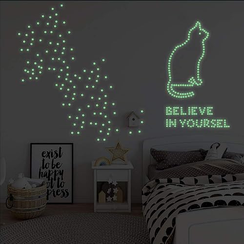 Miniatura 6 de DUOFIRE Estrellas que brillan en la oscuridad, estrellas de techo que brillan en la oscuridad, estrellas brillantes de 216 piezas, diseño 3D