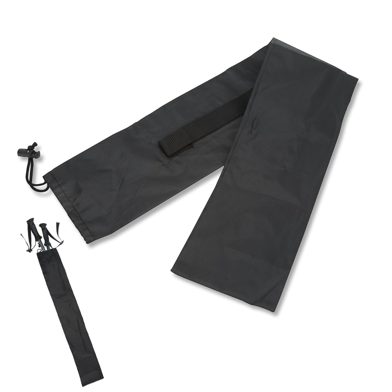 Agatige Oxford Cloth Hiking Pole Carrying Bag, Drawstring Trekking Poles Carry Storage Bag Adjustable Shoulder Strap Hiking Poles Storage Pouch Portable Walking Stick Pouch for Outdoor (17 x 70cm)