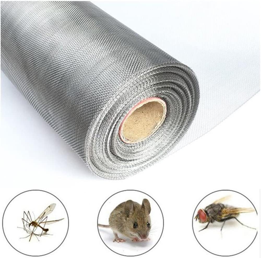 Generic 30 Mesh Stainless Steel Window Screen Mesh, heavy duty Replaceable Metal Filter, for Windows, Door,Silver,1x9m(39x353inch)